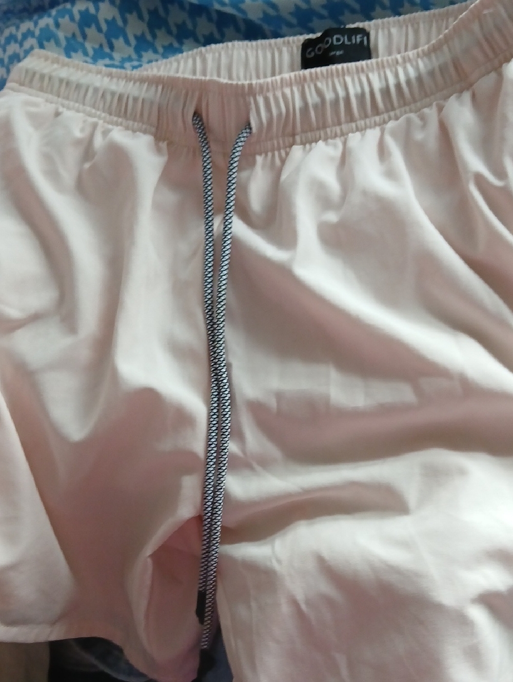 Goodlife Pale Pink Elastic Waist Shorts with Mesh Lining